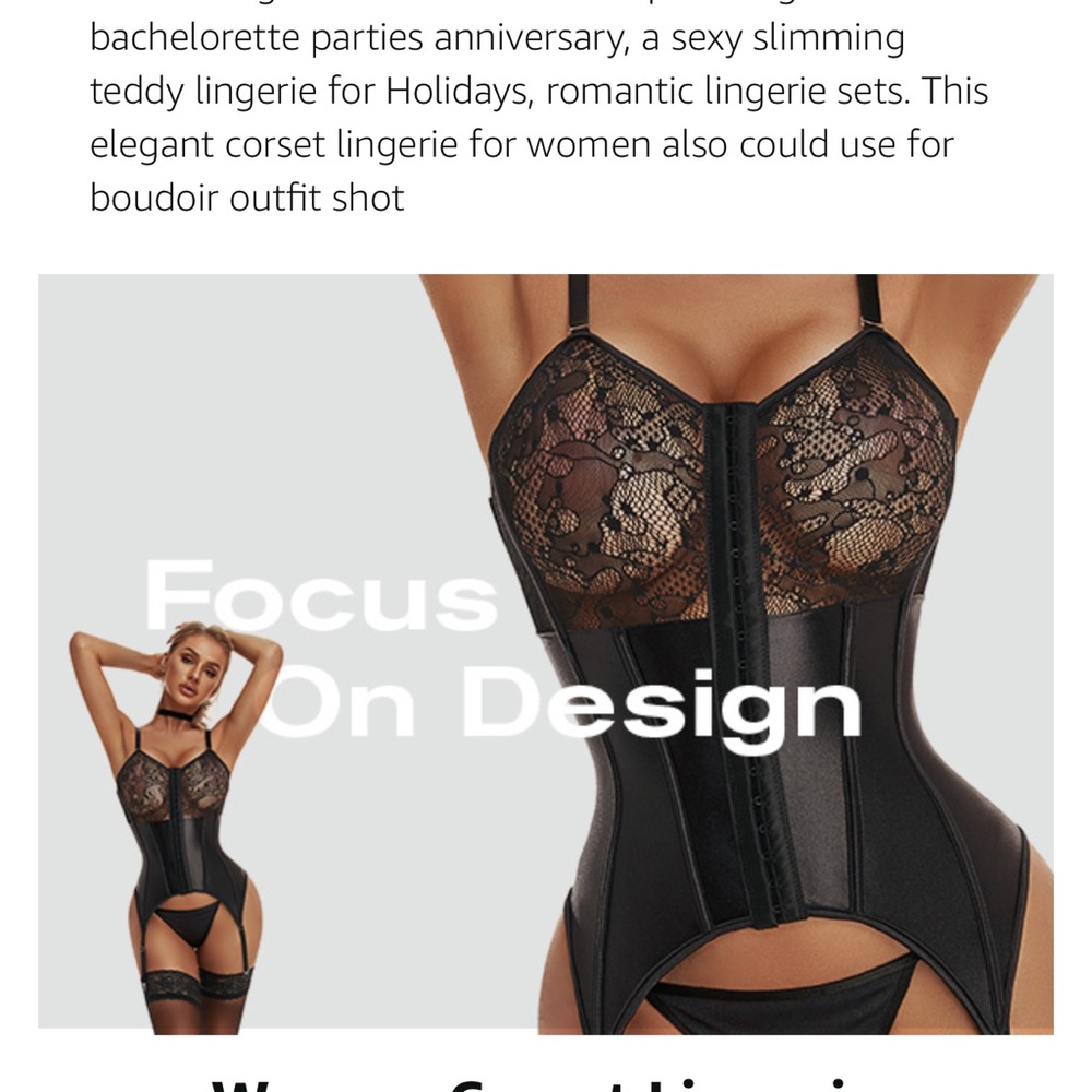 Elegant Black Lace Corset Lingerie